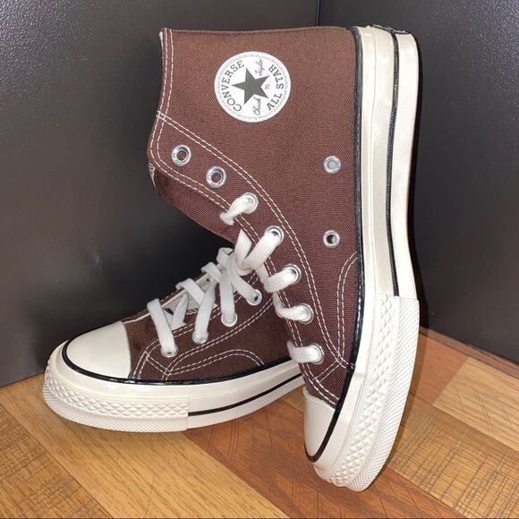 NEW MEN'S CONVERSE CHUCK 70 Hi Sneakers A08137F Color Dark Root Brown - Picture 3 of 4